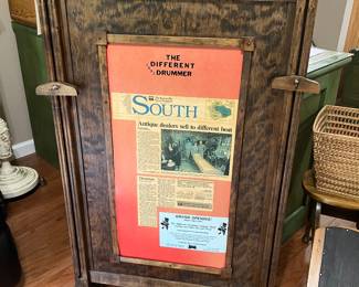 Vintage movie poster sidewalk stand