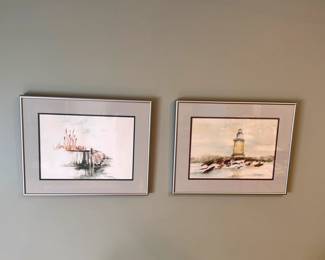 (2) L Chamber Bayside Style Watercolor