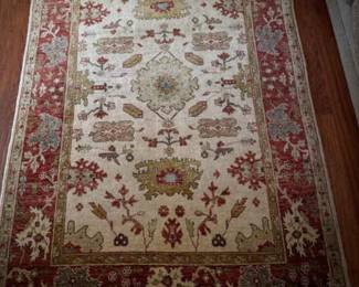 Kaoud Brothers Oriental Rugs Ant. Mahal Ivory / Rust All OVer 5.10 x 8.10 India Rug -Incl Paperwork