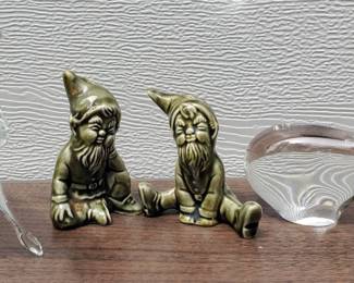 Pilgrim Glass Unicorn, Knock Pottery Leprechaun Salt & Pepper Shakers and Polar Bear Paperweight