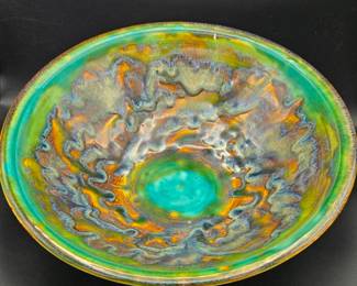 Ceramic Aqua Marble Bowl