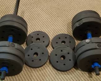 16 Plate Barbell/Dumbbell Set Adjustable