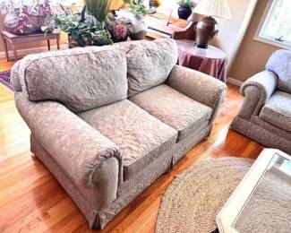 Lee Floral Fabric - Muted Green Love Seat