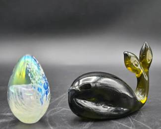 (2) Glass Paperweights