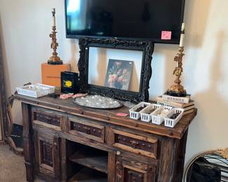47" TCL TV - OVER A WONDERFUL RUSTIC SIDEBOARD