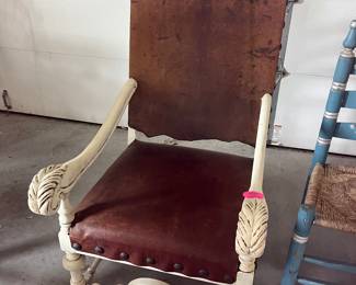 HAND-CARVED LEATHER THRONE CHAIR!