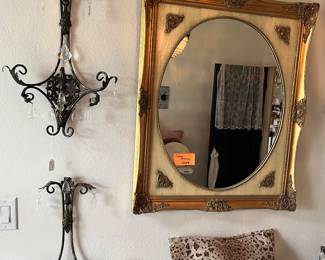GORGEOUS WALL MIRROR & WALL SCONCES