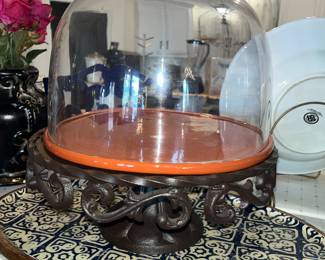 "TUSCAN COUNTRYSIDE" CAKE STAND w/ DOME BY ARTIMINO