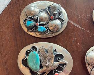NICKEL-"SILVER" & TURQUOISE w/ CORAL