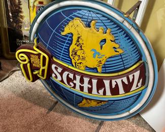 Schlitz beer sign globe vintage