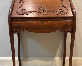 Antique Oak Secretary with mirror