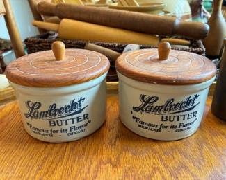 Lambrecht Butter Advertising Crock Milwaukee and Chicago