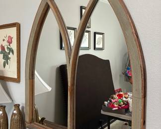Gothic window frame mirror