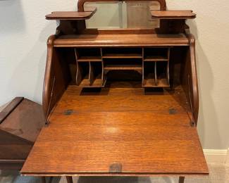 Antique Oak Secretary with mirror