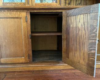 *Available for presale during week of May 18* - Stunning antique display cabinet with original glass. Length: 98"; Width: 21"; Height: 73.75"