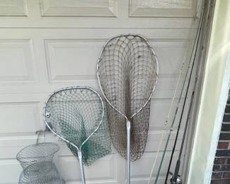 Fishing nets and poles