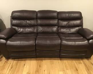 Leather reclining sofa