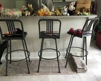 Swivel metal bar chairs
