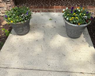 2pretty flower pots with flowers