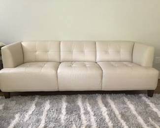 Macys chateau Dax ivory leather sofa