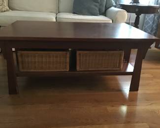 Norwalk coffee table with baskets