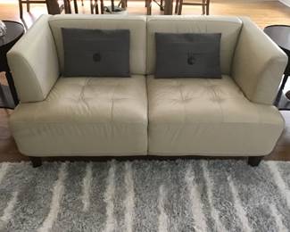 Macys chateau Dax ivory leather love seat
