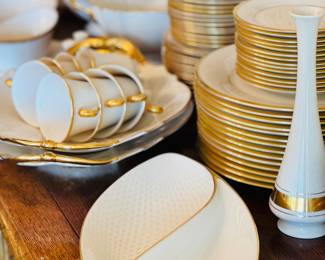 Gold/Cream Large set of Lenox China Set