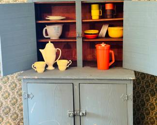 Antique Childs Bakers Cabinet