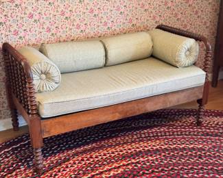Jenny Lind Style Turned & Spindled Daybed With Cushion