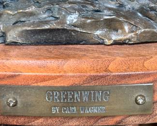 Carl Wagner Greenwing Bronze Sculpture