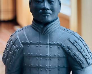 Vintage Replica Chinese Qin Dynasty Life-size Kneeling Terracotta Soldier Statue