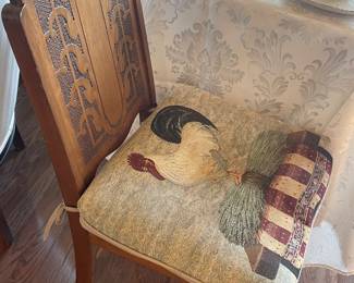carved chairs- 6 of them pads have protected them they look great