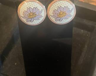 vintage enamel LAUREL BURCH EARRINGS