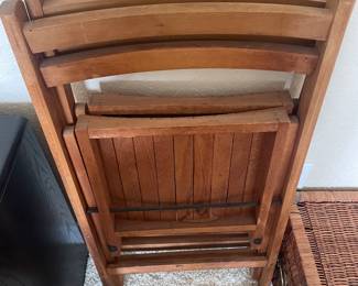vintage wood folding chairs   we have 3 i think