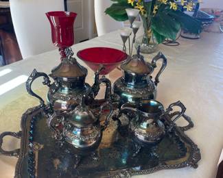 silver plate tea service
