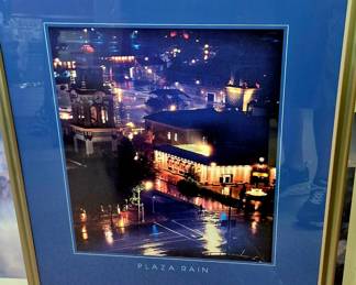 Framed posters. "Plaza Rain" by Jenanne Jenkins