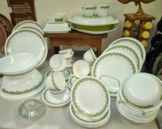 Pyrex and matching Corelle "Spring Blossom Green"