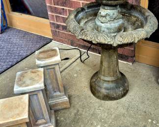 Concrete 5 pcs. working fountain  and 3 concrete pillars