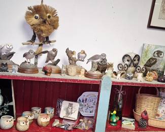 Owl collectibles from 2 different estates
