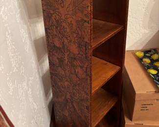 Handmade carved small shelf unit
