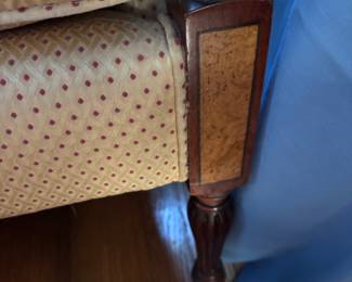 Inlaid wood on legs