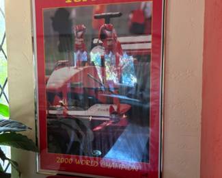 Vintage Ferrari poster frames