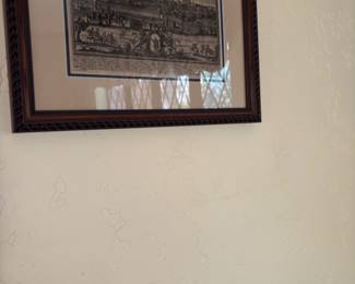 Vintage framed print signed