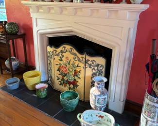Fireplace screen , fine China Herend collection. And more