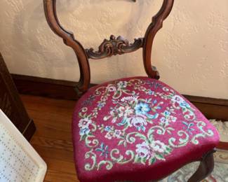 Victorian needlepoint chairs (2)