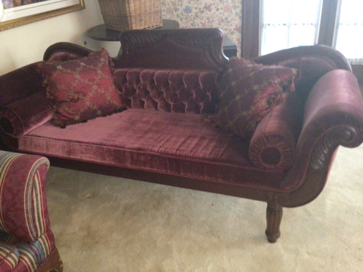 Antique Empire revival tufted back couch $1175.