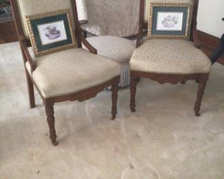 Pair of Eastlake chairs $225.