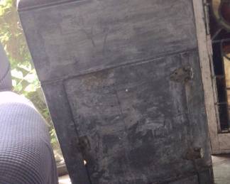 Vintage metal ice box . Top opening & front with latch $150.