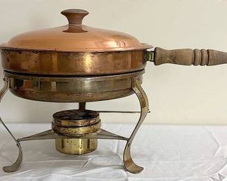 Vintage Copper Brass Chafing Dish