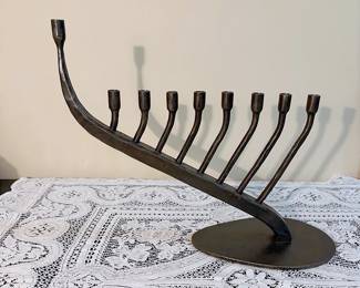 Vintage Iron Menorah